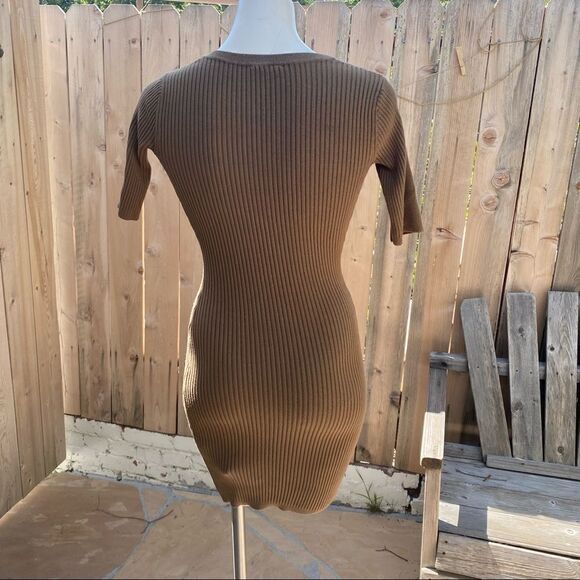 GUESS Seneca Snap Front Ribbed sweater Dress Olive Green size XS - Picture 13 of 13